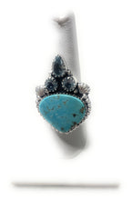 Load image into Gallery viewer, Handmade Mojave Turquoise &amp; Topaz Adjustable Ring