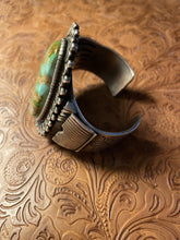 Load image into Gallery viewer, Navajo Sterling Silver &amp; Turquoise Cuff Bracelet Signed