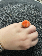 Load image into Gallery viewer, Navajo Sterling Silver And Orange Spiny Ring Size 6.5