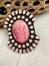 Load image into Gallery viewer, Navajo Sterling Silver, Mother of Pearl &amp; Rhodochrosite Cluster Adjustable Ring