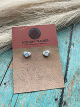 Load image into Gallery viewer, Zuni Sterling Silver &amp; Opal Inlay Heart Stud Earrings