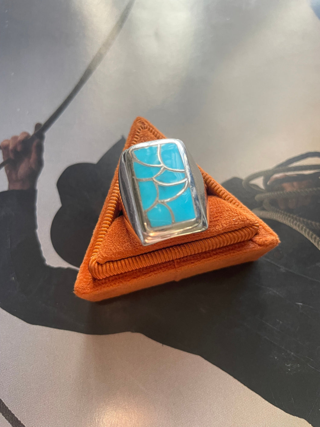 Navajo Sterling Silver & Turquoise Inlay Ring
