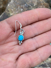 Load image into Gallery viewer, Navajo Turquoise &amp; Sterling Silver Petite Dangle Earrings