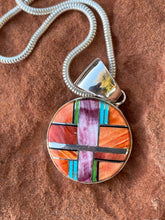 Load image into Gallery viewer, Turquoise, Orange spiny Pendant