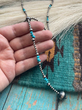 Load image into Gallery viewer, Navajo Sterling Silver Turquoise Beaded Rosary Style Necklace