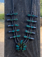 Load image into Gallery viewer, Navajo Sterling Silver &amp; Royston Turquoise Squash Necklace Set Signed