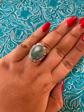 Load image into Gallery viewer, Old Pawn Navajo Sterling Silver &amp; Turquoise Ring Size 7.5