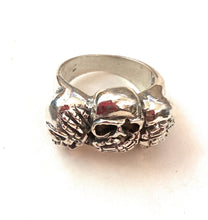 Load image into Gallery viewer, Handmade Sterling Silver Skull Ring Size 9.25