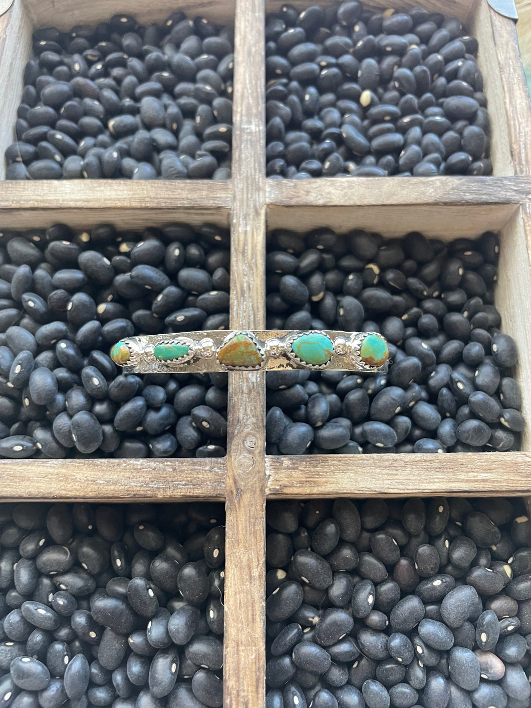 Navajo Sterling Cuff & Turquoise 5 Stone Cuff Bracelet Signed