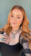 Load image into Gallery viewer, Navajo Sterling Silver, Orange Spiny &amp; Turquoise Dangle Earrings