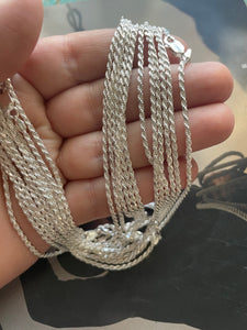 Sterling Silver 18 Inch Chain Necklace larger