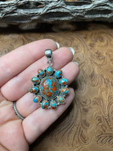 Load image into Gallery viewer, Handmade Sterling Silver And Coral Mojave Cluster Pendant
