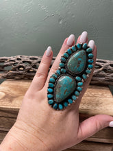 Load image into Gallery viewer, Navajo Sterling Silver And Turquoise Statement Ring Size 9