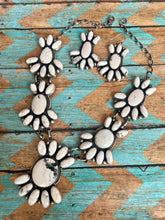 Load image into Gallery viewer, Navajo Sterling Silver White Buffalo Necklace &amp; Earring Set