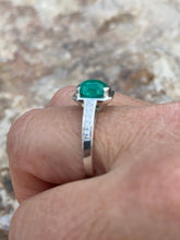 Load image into Gallery viewer, Colombian Emerald Necklace, Earrings &amp; Ring Set in Sterling silver