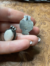Load image into Gallery viewer, Navajo White Buffalo And Sterling Silver Post Earrings