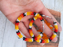 Load image into Gallery viewer, Navajo Handmade Beaded Hoop Earrings