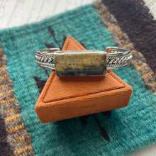 Load image into Gallery viewer, SALE *AUTHENTIC* Navajo Bumble Bee Jasper &amp; Sterling Silver Adjustable Cuff Bracelet