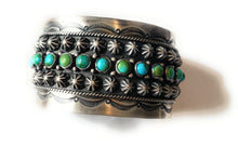 Load image into Gallery viewer, Navajo Sterling Sonoran Mountain Turquoise Bracelet Cuff