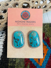 Load image into Gallery viewer, Navajo Sterling Silver &amp; Royston Turquoise Stud Earrings