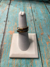 Load image into Gallery viewer, Old Pawn Navajo Sterling Silver, Tigers Eye, Onyx &amp; Coral Inlay Ring Size 6