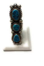 Load image into Gallery viewer, Navajo Turquoise And Sterling Silver Statement Ring Sz 8.5