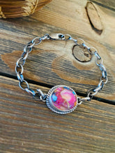 Load image into Gallery viewer, Navajo Pink Dream Mohave &amp; Sterling Silver Link  Bracelet