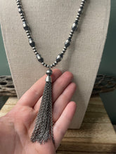 Load image into Gallery viewer, Navajo Sterling Silver Tassel Beaded Necklace