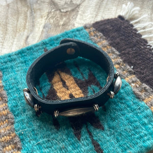 Handmade Black Leather Bracelet