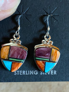 Turquoise, Orange Spiny Berry Dangle Earrings