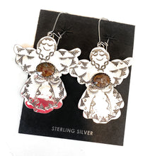 Load image into Gallery viewer, Navajo Jasper &amp; Sterling Silver Angel Dangle Earrings