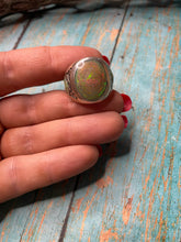 Load image into Gallery viewer, Old Pawn Navajo Sterling Silver &amp; Fire Opal Ring Size 8.5
