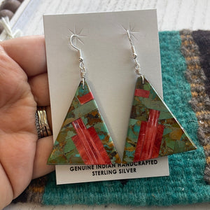 Santo Domingo Multi Stone Inlay Dangle Earrings