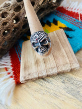 Load image into Gallery viewer, Handmade Sterling Silver Skull Ring Size 10.25