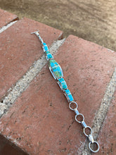 Load image into Gallery viewer, Navajo Sonoran Mountain, Sonoran Gold &amp; Kingman Turquoise Link Bracelet