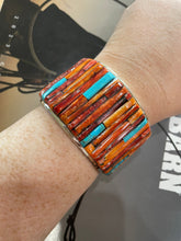 Load image into Gallery viewer, Navajo Sterling Silver, Spiny, &amp; Turquoise Cuff Bracelet