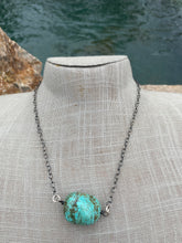 Load image into Gallery viewer, Navajo Turquoise Stone &amp; Sterling Silver Necklace