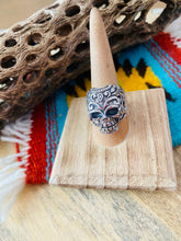 Load image into Gallery viewer, Handmade Sterling Silver Skull Ring Size 9