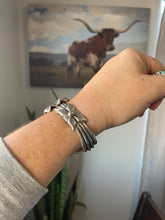Load image into Gallery viewer, Navajo Sterling Silver Flower Bracelet Cuff