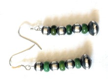 Load image into Gallery viewer, Navajo Sterling Silver And Sonoran Gold Turquoise Beaded Earrings