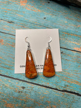 Load image into Gallery viewer, Navajo Apple Coral And Sterling Silver Dangle Earrings