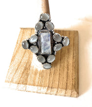 Load image into Gallery viewer, Handmade Sterling Silver, Quartz &amp; Agate Cluster Adjustable Ring