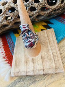 Handmade Sterling Silver Skull Ring Size 8.25