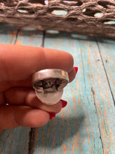 Load image into Gallery viewer, Old Pawn Navajo Sterling Silver &amp; Charorite Ring Size 8.5