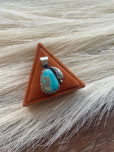 Load image into Gallery viewer, Navajo Sterling Silver &amp; Turquoise Feather Pendant