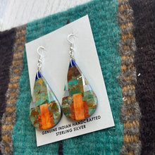 Load image into Gallery viewer, Santo Domingo Multi Stone Inlay Dangle Earrings