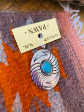 Load image into Gallery viewer, Vintage Old Pawn Navajo Turquoise &amp; Sterling Silver Pendant