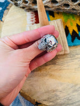 Load image into Gallery viewer, Handmade Sterling Silver Skull Ring Size 11.25