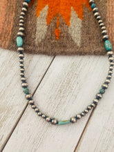 Load image into Gallery viewer, Handmade Sterling Silver &amp; Turquoise Beaded Necklace 14”