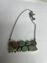 Load image into Gallery viewer, Navajo Sterling Silver &amp; Turquoise Rectangle Necklace By Jacquline Silver